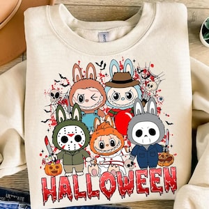 Halloween Monster Doll T-Shirt, Horror Character Shirt, Halloween Labubu Shirt, Spooky Season Shirt, Doll Monster Shirt, Gift For Halloween