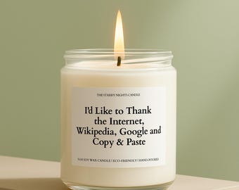 I'd like to thank the internet Candle Gift, Funny Grad Gift for her, best friend gift for best friend gifts, High School