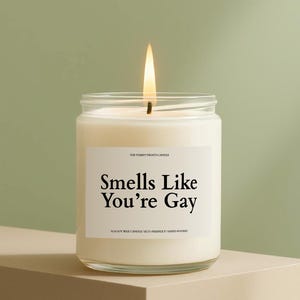 Smells Like You&#39;re Gay Candle, Funny Pride Month Gift, Coming Out, Lesbian Gay LBGTQ Candle, Pride Month Candles