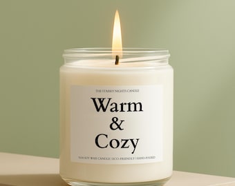 Cozy Season Soy Candle, Woods, Warm Spice, Citrus Fall Scented Candle, Fall Autumn Thanksgiving Gifts, Fall Decor Made