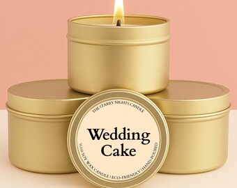 Wedding Cake Scented Candle, Bridesmaid Gifts Bulk Tin, Proposal Wedding Party Bridal Shower, Wedding Guest Favors