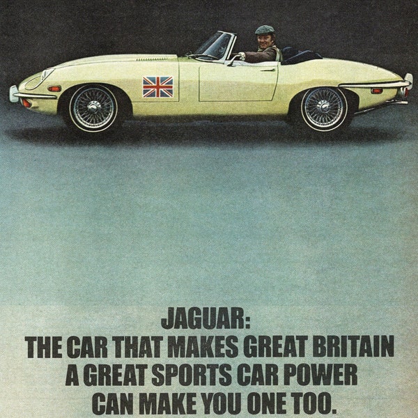 1969 Jaguar Advertisement | British Leyland | Classic Car Ad | Retro Poster | Wall Art | Memorabilia Decor | Father's Day | Birthday | Gift