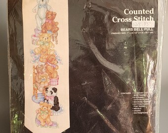 Kit Broderie Point De Croix 5 Modèles Avec Cadre Et Teddy Bear Bell Pull - Neuf