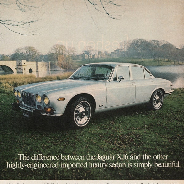 1970s Jaguar Advertisement | XJ6 | Classic Car | Retro Poster | Wall Art | Memorabilia Decor | Father's Day | Birthday | Gift