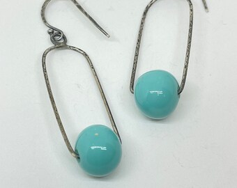 turquoise earrings swing turquoise dangle everyday earrings aqua earrings ocean lover earrings