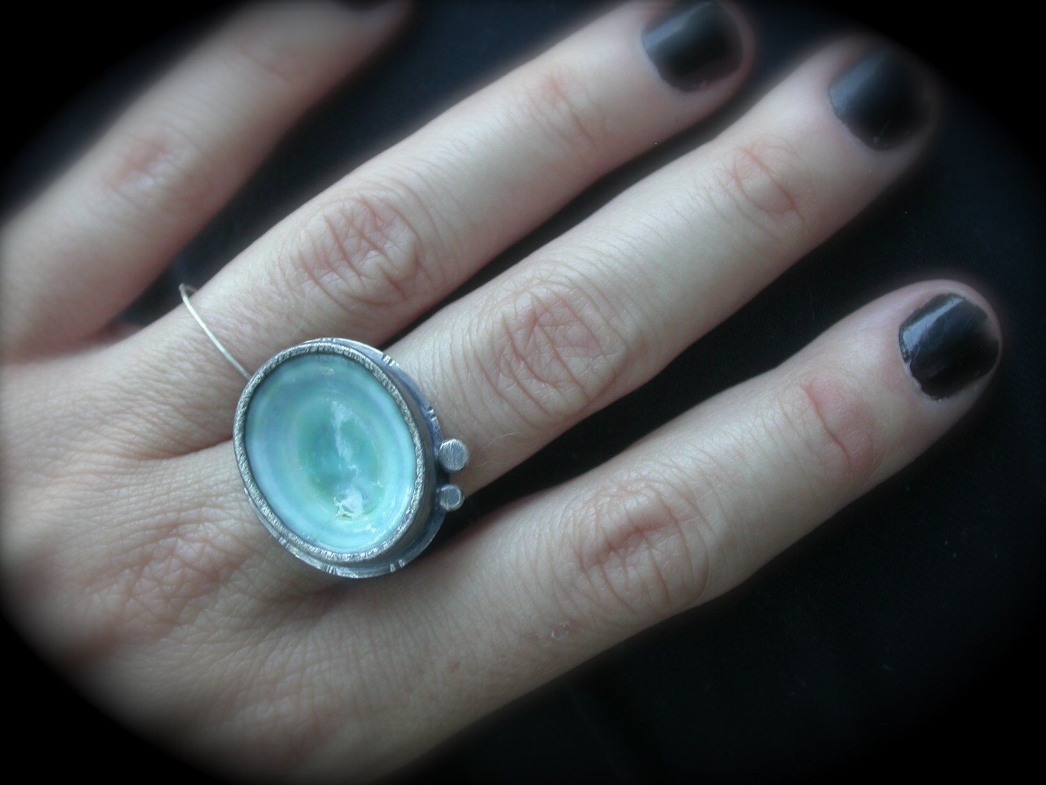 Limpet Ring Aqua Shell Ring Water Seafoam Blue Sea Blue Organic Beach ...