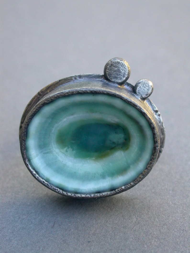 Limpet Ring Aqua Shell Ring Water Seafoam Blue Sea Blue Organic Beach ...