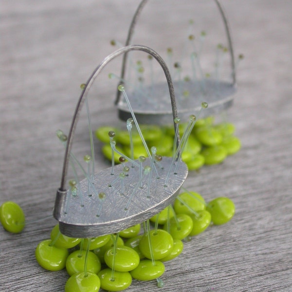 ovoid acid green polyp earrings
