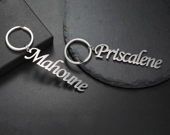 Custom Name Keychain, Stainless Steel Personalized Keyring