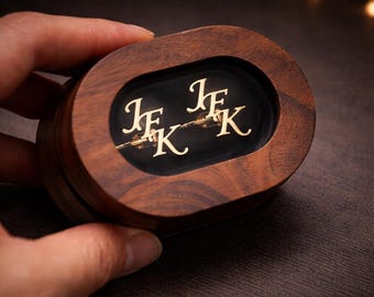 Personalized Cufflinks Custom Initial | Monogram Engraved Three Letters Cufflinks, Premium Metal 18K Gold Silver Mens Jewelry Gift