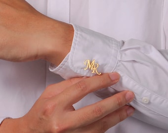 Custom Initial Cufflinks: Personalized Stainless Steel Wedding Groomsmen Gift