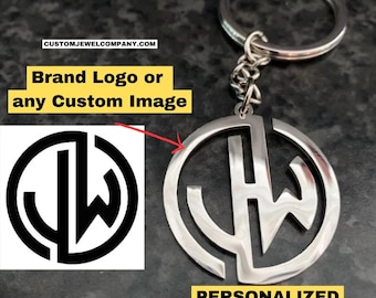 Custom Keychain Logo | Personalized Key Chain Ring Business Company Logo | Customized Bulk Logo Symbol Keychain Gold Rose Gold Silver Black