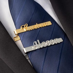 Dasspelden met aangepaste naam | Gepersonaliseerde dasspeld, cadeau stalknecht, monogram stropdas heren, bruiloft verjaardagscadeau voor mannen, stropdasclips voor jongens