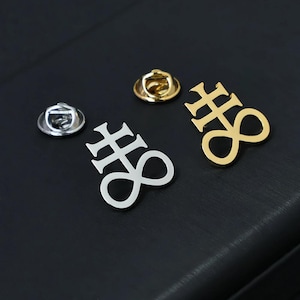 Leviathan Kreuz Brosche, Kreuz des Satans, Wicca Emaille Anstecknadel, Luzifer Satanic Witchcraft Pin, okkultes paganes Symbol Brosche