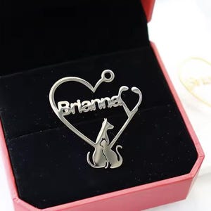 Pet Name Brooch | Custom Vet Name Pin | Animal Lover Gift Brooch | Dog Cat Name Badge | Personalized Brooch for Pet Groomers & Vets