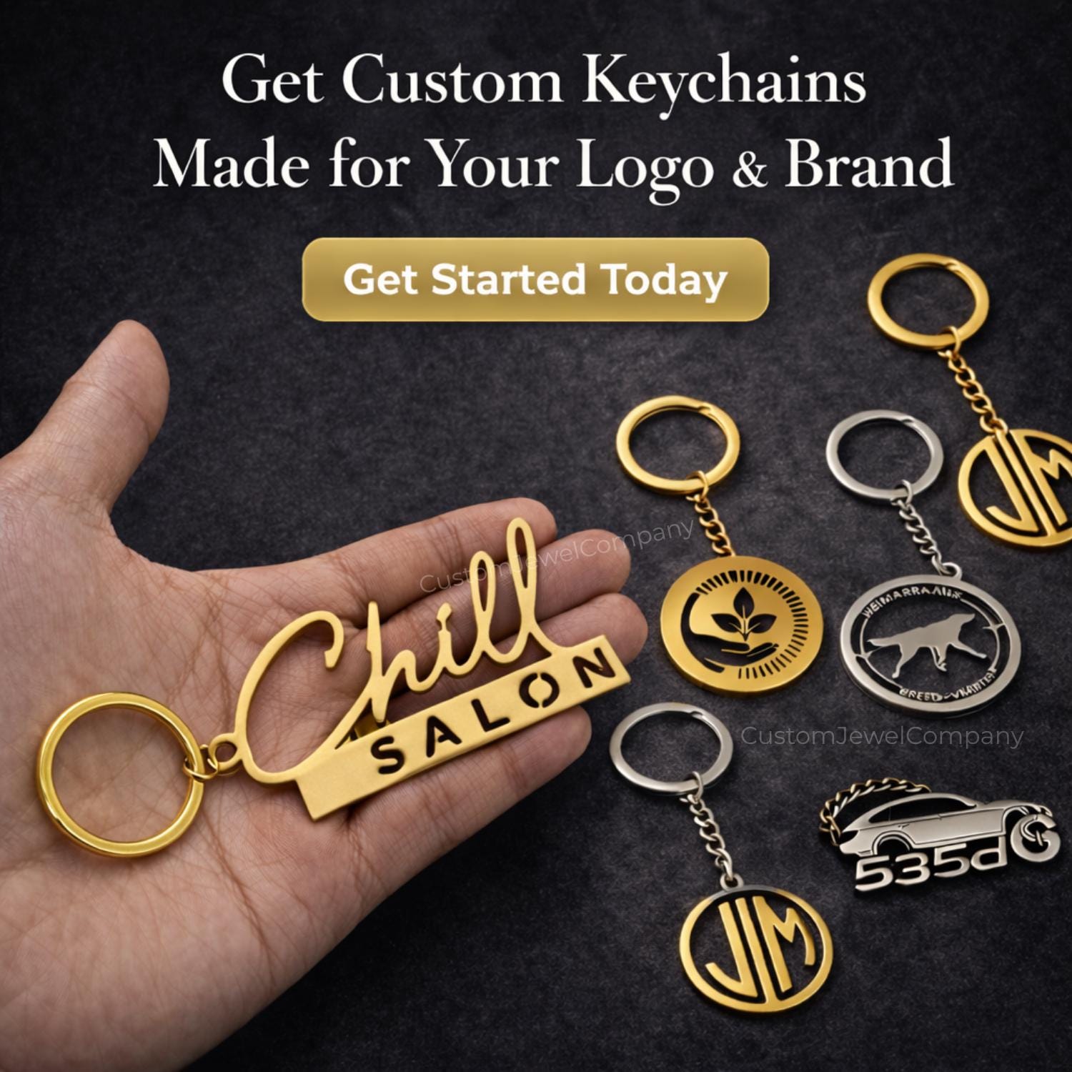 Custom Logo Keychains for Brand Logo, Personalized Key Chain Ring ...