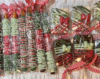 Schokoladenbrezel-Stäbchen & Rice Krispie-Leckereien (24 insgesamt) in den Farben Ihrer Wahl