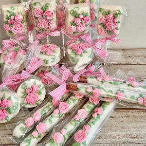 Rose Vine White Chocolate Pretzel Rods(1doz), Rice Krispie Treats (1doz) and Oreos(1doz)