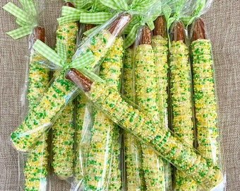 Creamy Lemon Decorated Pretzel Rods (Set of 12)