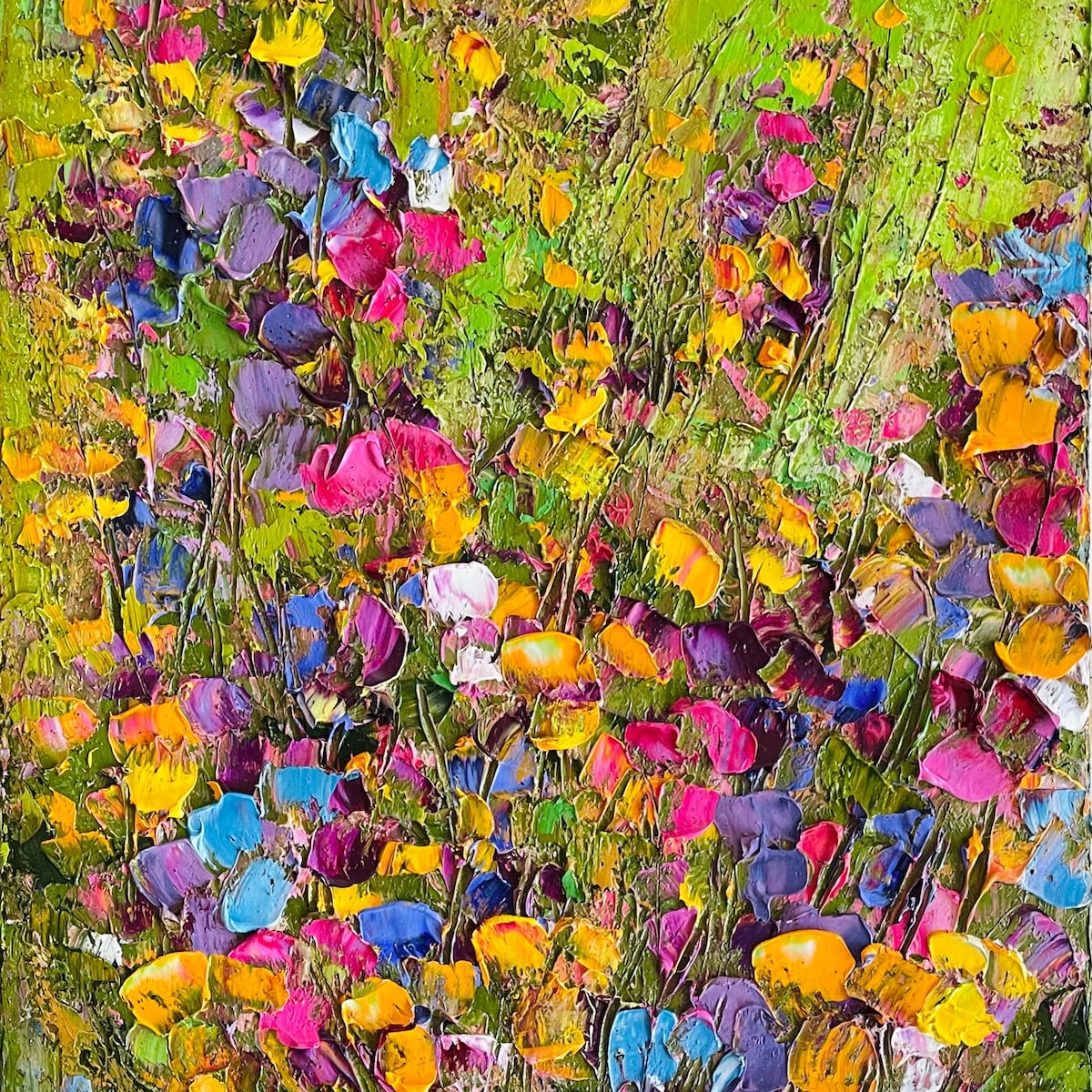 Wildflowers Painting Original Oil Painting Abstract Flowers Floral Artwork Texture Palette Knife Impasto Wall Decor - Etsy