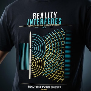 Doppelspaltexperiment-Shirt, Quantenphysik-T-Shirt, Welle-Teilchen-Dualismus, Wissenschafts-Nerd, Physiker-Geschenk, Student, Professor