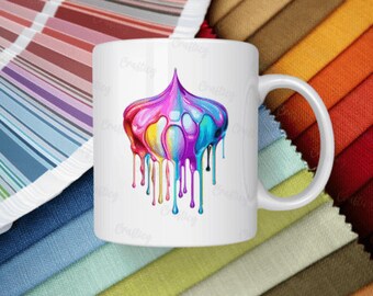 Colorful Holographic Drip Clipart Design