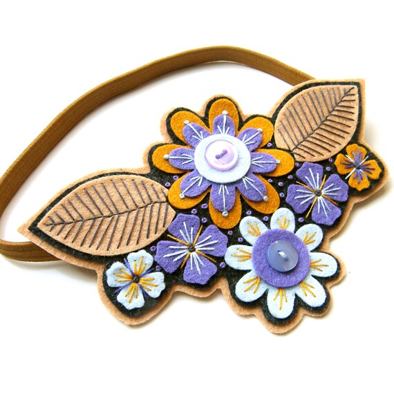 Flower - Handmade Felt & Beadwork Hair Band