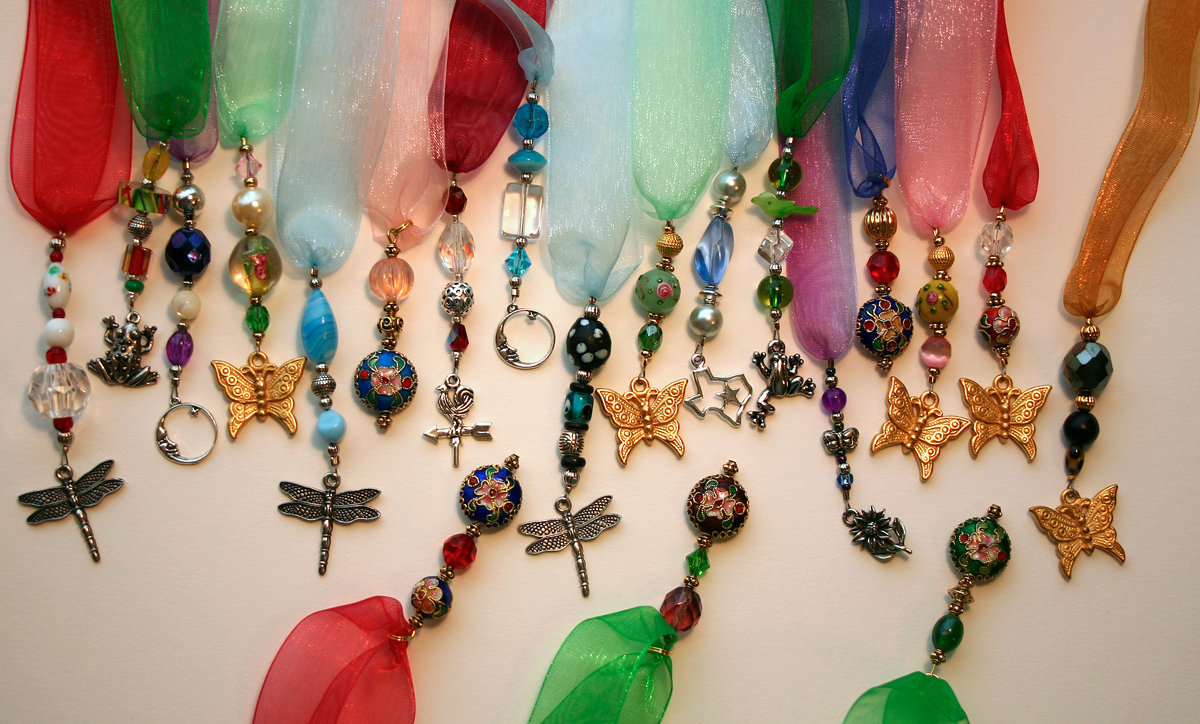 Tutorial for Beaded Bookmarks with Ribbons Beads Charms