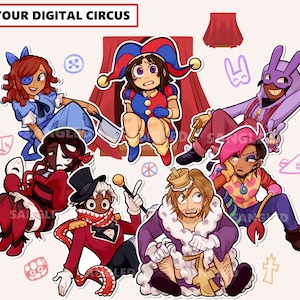 The Amazing Digital Circus - Sticker/Button/Keychain Charms