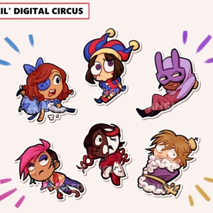 Lil' Digital Circus - Shaker & Dangle Keychain/Sticker Charms