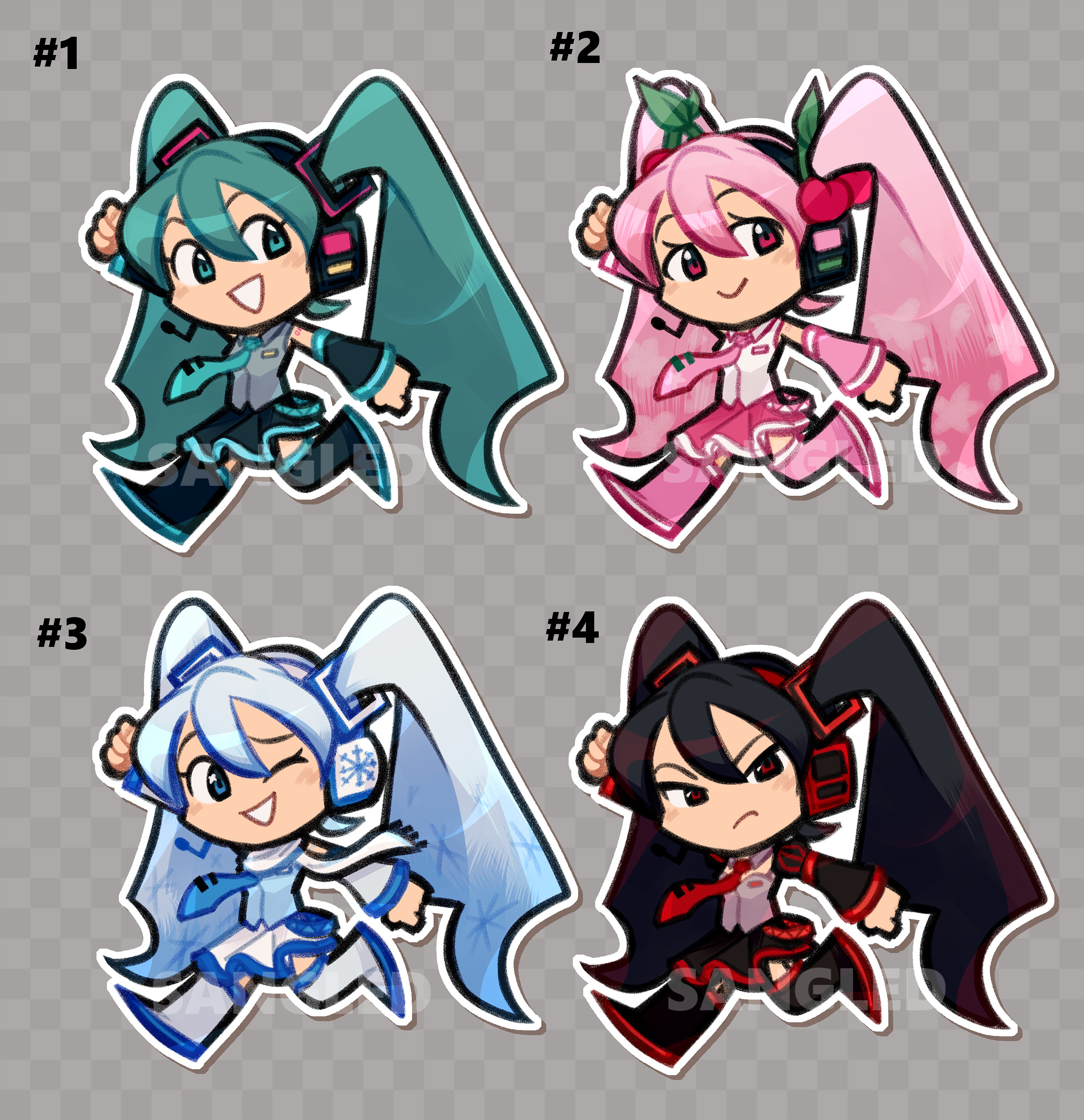 Hatsune Miku - Keychain/sticker/button Charms - Etsy