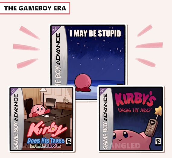 Kirby GBA Memes - Sticker/Keychain Charms