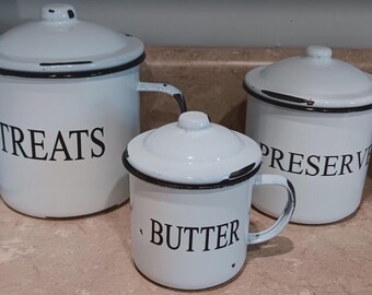 Vintage Ransburg Rooster Canister Set: Hand-painted Yellow Nesting