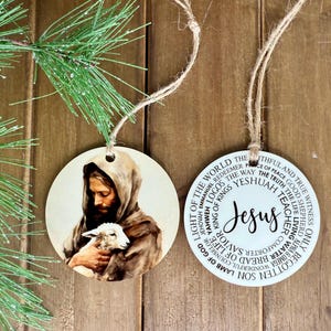 Christ Ceramic Christmas Ornament: Names of Christ Design