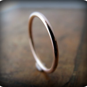 Recycled 14K rose gold ring 1.6mm stacking ring image 1