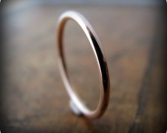 Recycled 14K rose gold ring - 1.6mm stacking ring