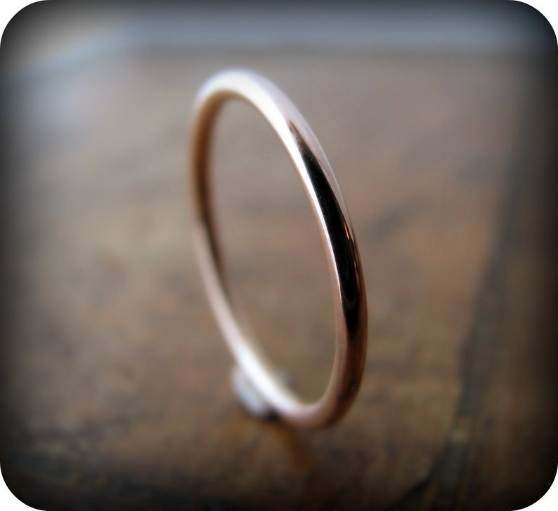 Recycled 14K rose gold ring 1.6mm stacking ring image 1