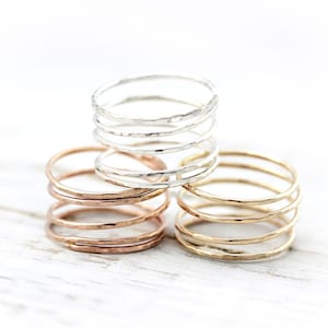 Wrapped ring - sterling silver or yellow / rose gold filled ring