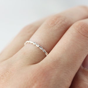 Double twist ring silver or gold filled ring, promise ring image 3