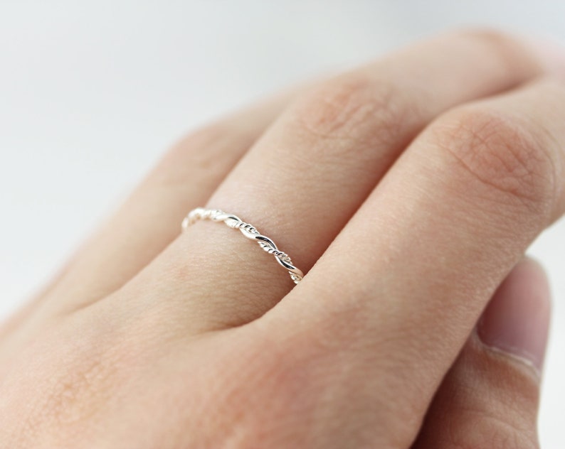 Double twist ring silver or gold filled ring, promise ring image 3