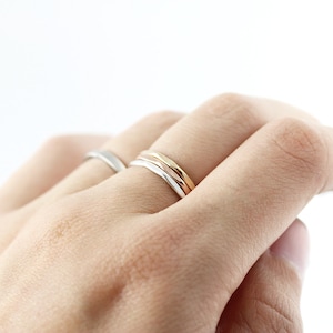 Medium Faceted stacking ring in sterling silver, gold filled or rose gold filled 1.3mm image 3