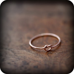 Knot ring solid 14K rose gold ring image 1