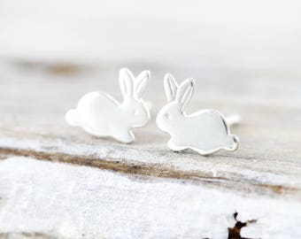 Bunny earrings - sterling silver studs