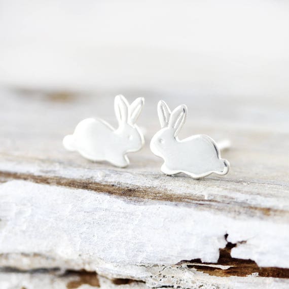 Sterling silver bunny studs Sterling silver bunny studs