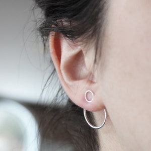 Circle Ear Jackets - Sterling Silber Ohrringe