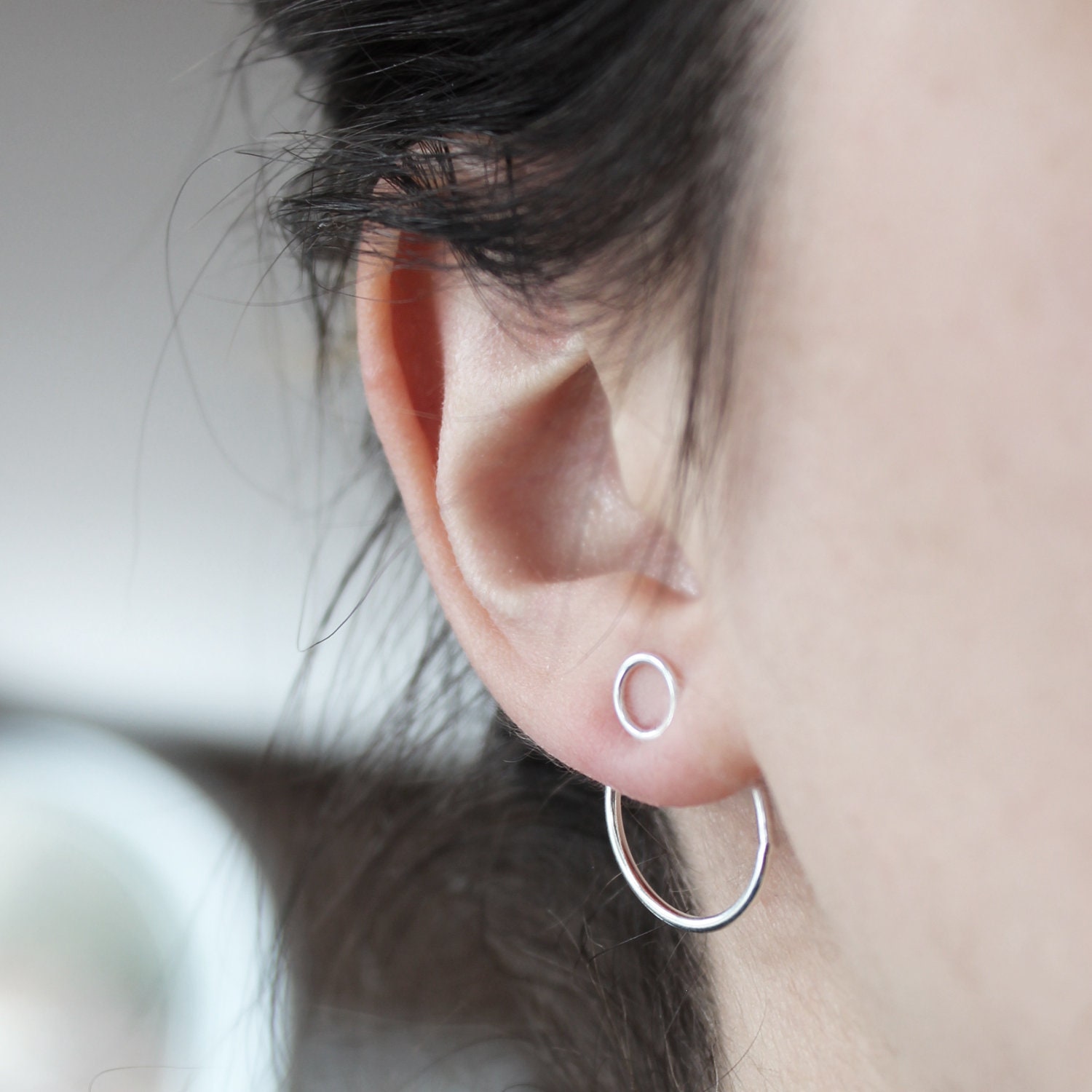 Circle Ear Jackets Sterling Silver Earrings - Etsy