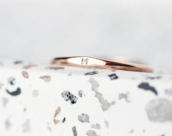 Tiny initial ring - sterling silver or gold filled