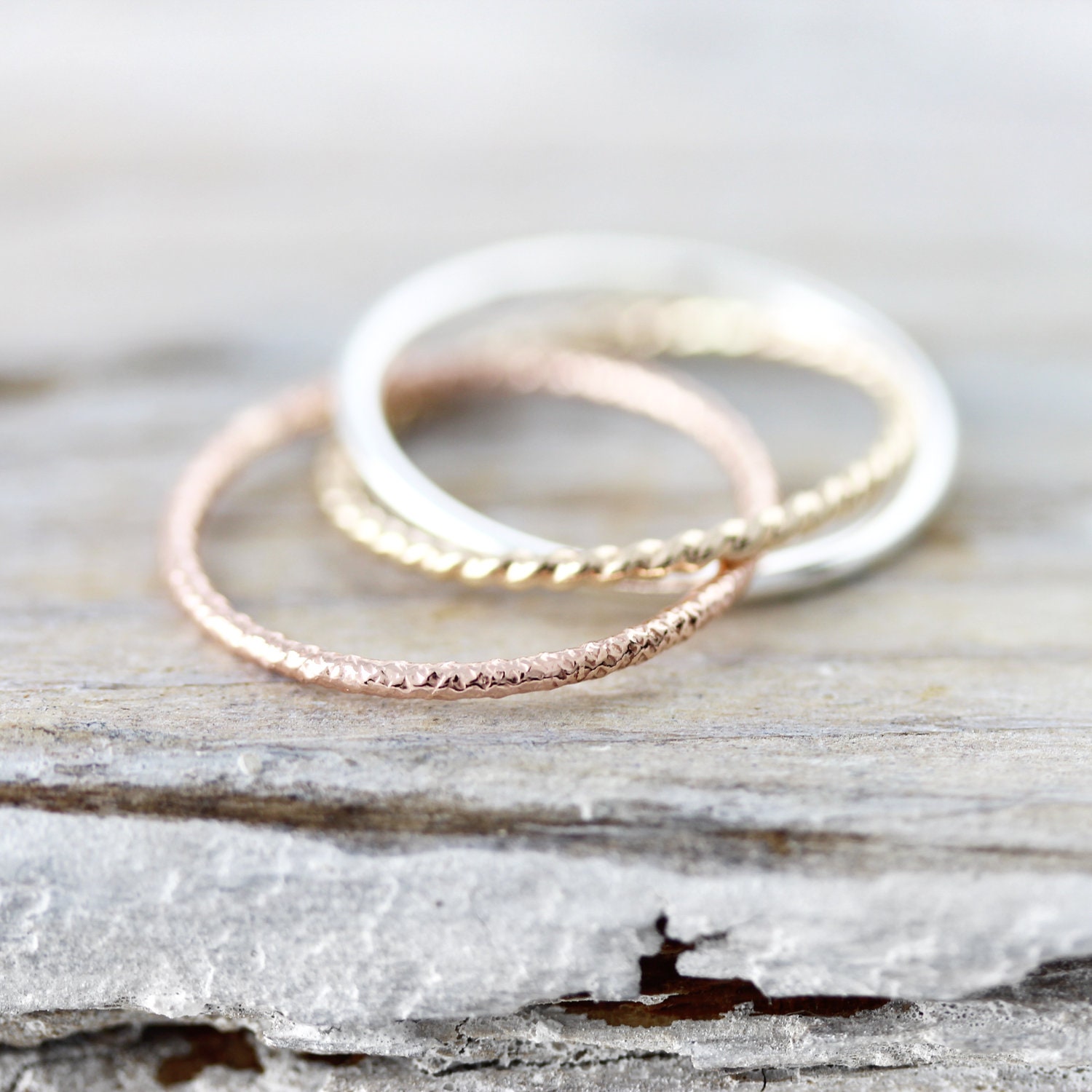 Triple Interlocked Ring - Three Colors - Etsy