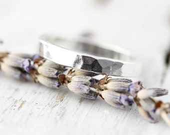 Chunky Hammered ring - thick sterling silver ring