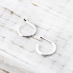 Tiny ball huggies earrings sterling silver open hoops image 4